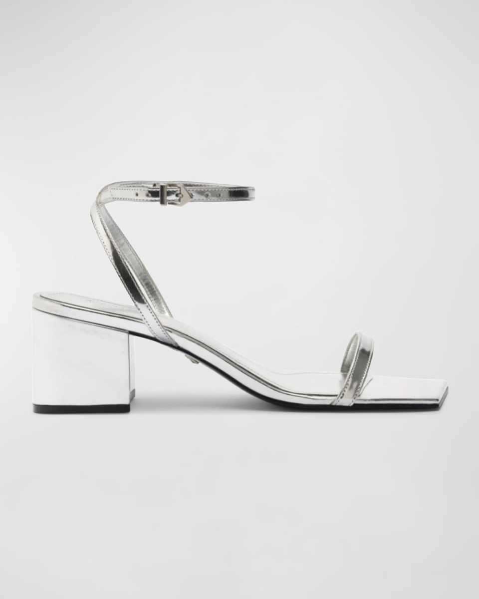 Kendall Metallic Ankle-Strap Sandals